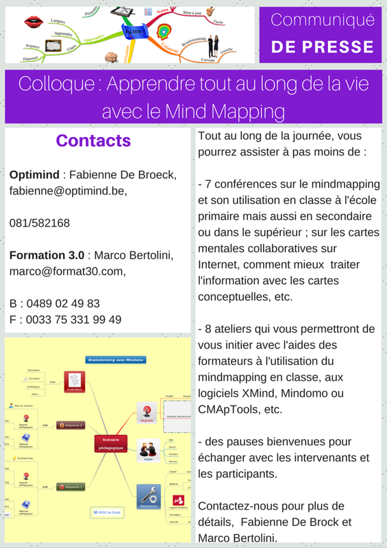 Colloque mindmapping et apprentissage tout au long de la vie, communiqué de presse